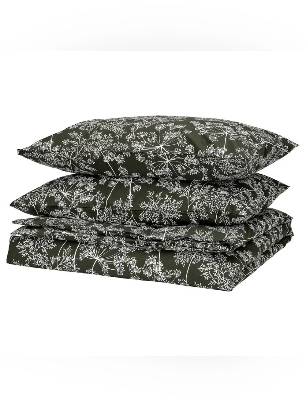 Green Botanical Print Comforter Set with Accent Pillows